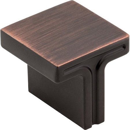 1-1/8 Overall Length Brushed Oil Rubbed Bronze Square Anwick Cabinet Knob